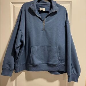 American Eagle Blue Half-Zip Sweater